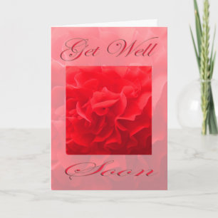 Dianthus Red Flower Get Well Soon Karte