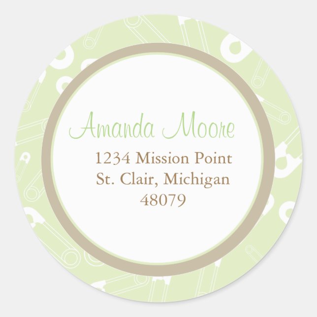 Diaper Buttone bevorzugen Sticker oder Adressetike (Vorderseite)