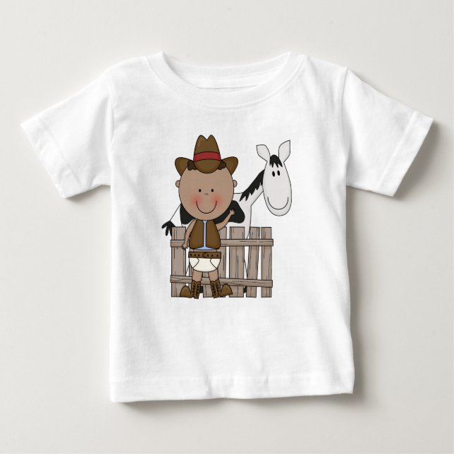 Diaper Derby Cowboy Pony Säugling Kleinkind Boys Baby T-shirt (Vorderseite)