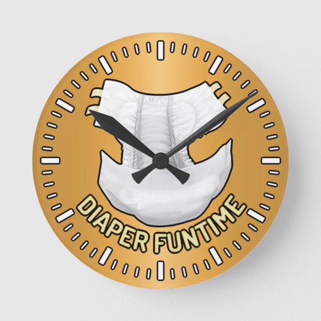 DIAPER-FUNTIME RUNDE WANDUHR (Vorderseite)