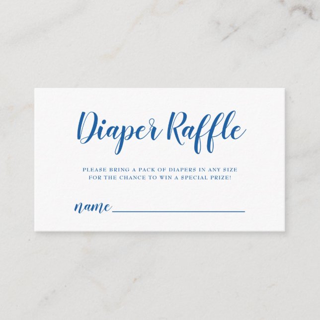 Diaper Rafffle Ticket Bright Blue Polka Dot Begleitkarte (Vorderseite)