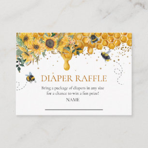 Diaper Raffle Baby Dusche Honey Bee Wasserfarbe Begleitkarte
