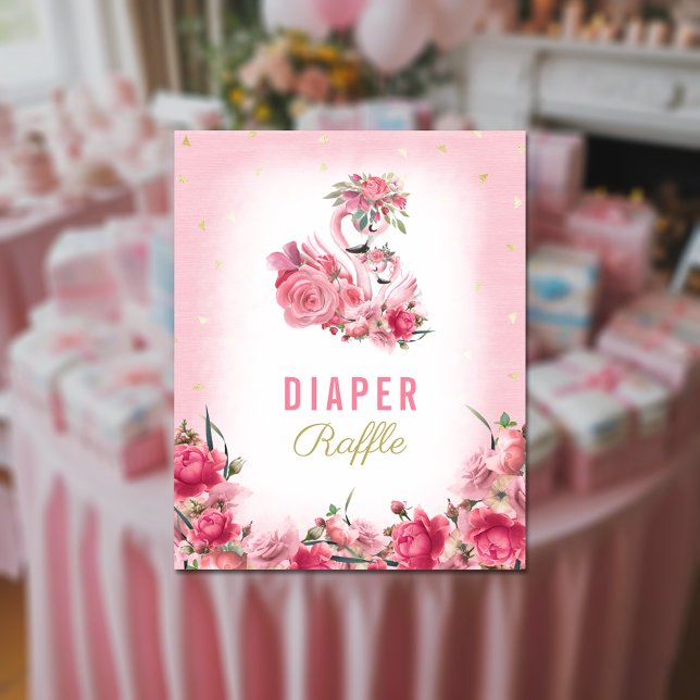 Diaper Raffle Baby Dusche Pink Flamingo Ballerina Poster (Von Creator hochgeladen)