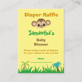 Diaper Raffle Baby Dusche Safari Begleitkarte