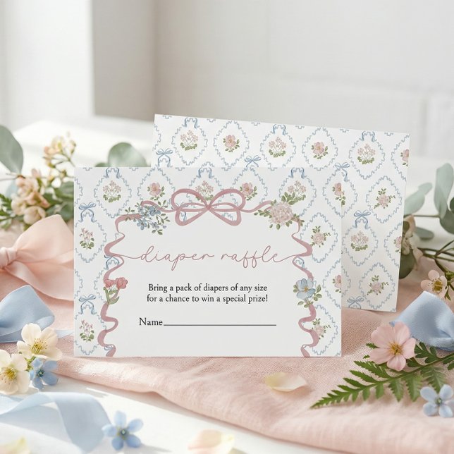 Diaper Raffle Baby in Bloom Baby Shower Begleitkarte (Von Creator hochgeladen)