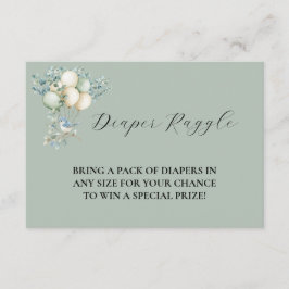 Diaper Raffle Baby shower Enclosure Card Details Begleitkarte