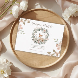 Diaper Raffle Baby Shower Game Cute Bear Begleitkarte