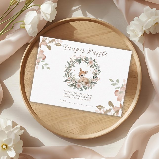 Diaper Raffle Baby Shower Game Cute Bear Begleitkarte (Von Creator hochgeladen)