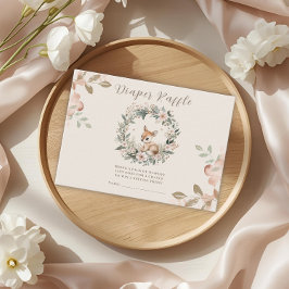 Diaper Raffle Baby Shower Game Cute Bear Begleitkarte