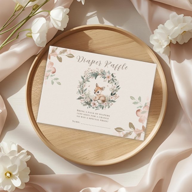 Diaper Raffle Baby Shower Game Cute Bear Begleitkarte (Von Creator hochgeladen)