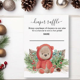 Diaper Raffle Baby Teddy Bear Boho Weihnachten Begleitkarte