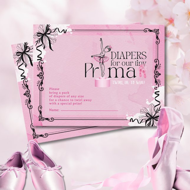 Diaper Raffle Ballet Theme Card Einladung (Von Creator hochgeladen)