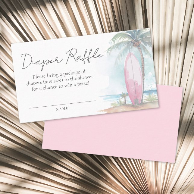 Diaper Raffle Beach Baby Shower Begleitkarte (Diaper Raffle Beach Baby Shower Enclosure Card)