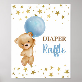 Diaper Raffle Bear Zeichen Poster