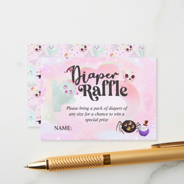 DIAPER RAFFLE BEGLEITKARTE (Vorderseite/Rückseite Beispiel)