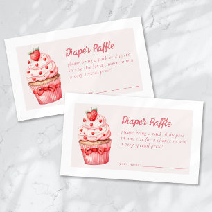 Diaper Raffle Berry Sweet Pink Cupcake Hearts Begleitkarte