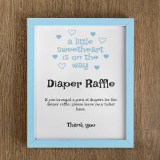 Diaper Raffle Blue Boy Babydusche Schild