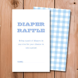 Diaper Raffle | Blue Kariert Baby Dusche Begleitkarte