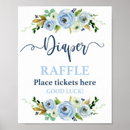 Diaper Raffle Blumenschild Poster