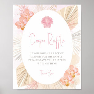 Diaper Raffle Boho Baby Girl Babydusche Poster