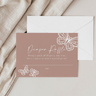 Diaper Raffle Boho Babyduschkarte Mitteilungskarte