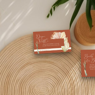 Diaper Raffle Boho Foliage Terracotta Babydusche Begleitkarte