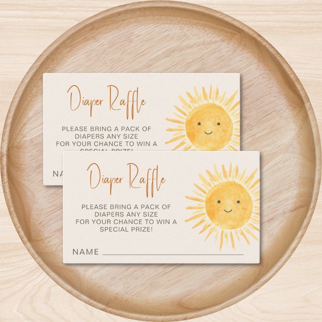 Diaper Raffle Boho Sunshine Baby Dusche Begleitkarte (Von Creator hochgeladen)