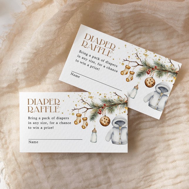 Diaper Raffle Boho Weihnachtsdusche Begleitkarte (Von Creator hochgeladen)