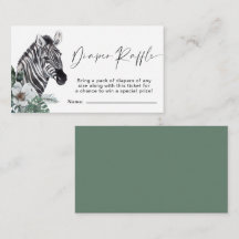 Diaper Raffle Boho Zebra Watercolor Babydusche