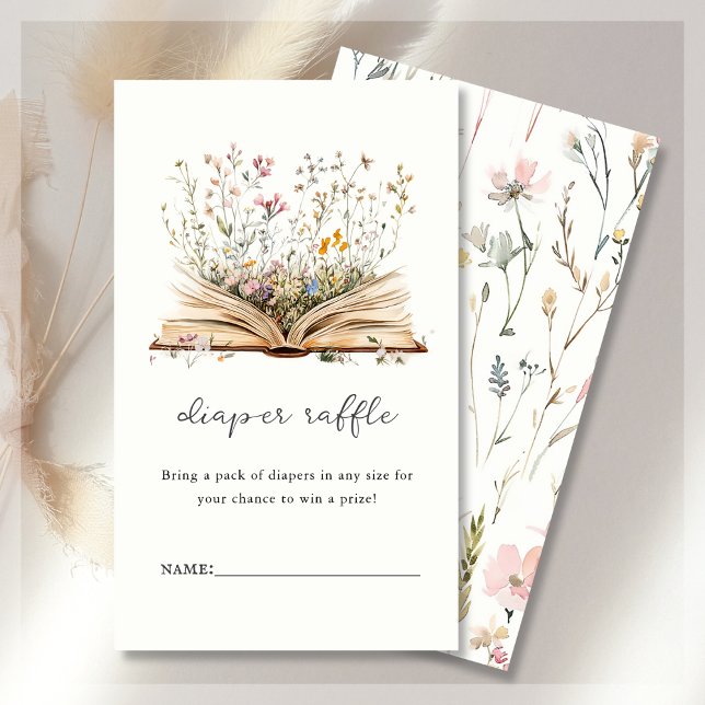 Diaper Raffle | Book Themed Baby Dusche Begleitkarte (Von Creator hochgeladen)