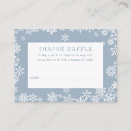 Diaper Raffle Boy Winter Baby Shower Dusty Blue Begleitkarte