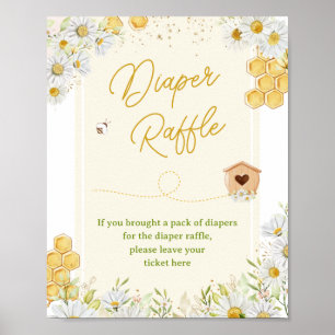 Diaper Raffle Bumblebee Honey Baby Dusche Sprinkle Poster
