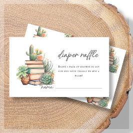 Diaper Raffle | Cactus Book Themed Baby Shower Begleitkarte