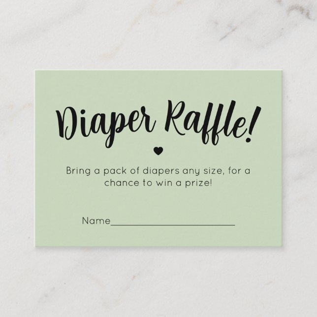 Diaper Raffle Card Begleitkarte (Vorderseite)