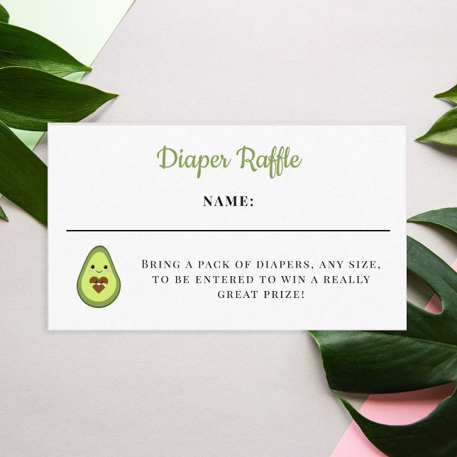 Diaper Raffle Card Kawaii Avocado Kinderdusche Nie Begleitkarte (Von Creator hochgeladen)