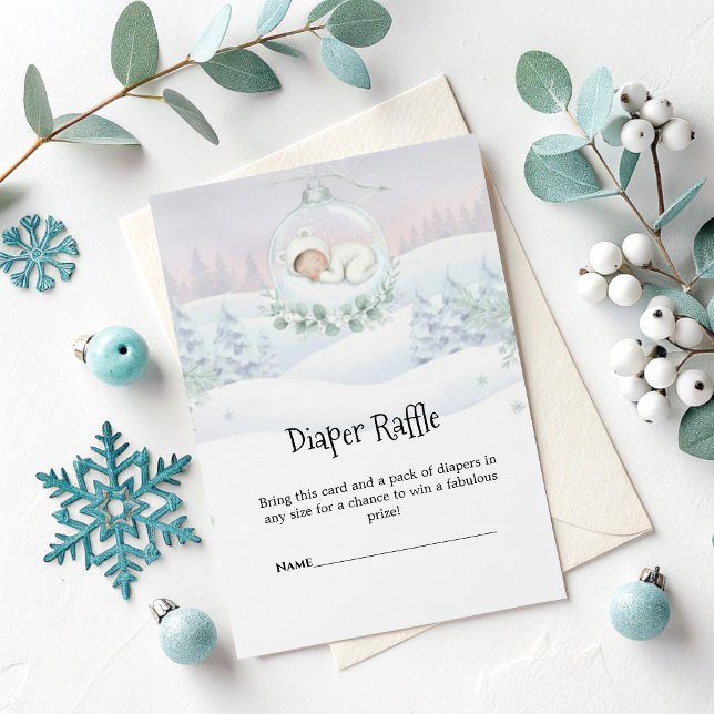 Diaper Raffle Card Our Little Snowbaby Shower  Begleitkarte (Von Creator hochgeladen)