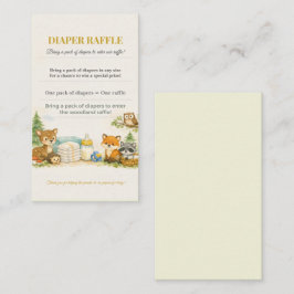Diaper Raffle Card | Woodland Baby Shower Invite Begleitkarte