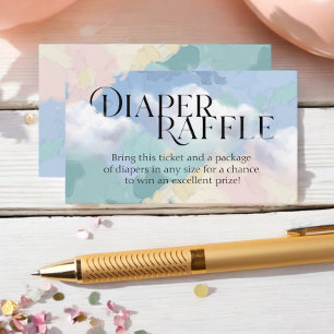 Diaper Raffle Cloud Nine Pastel Baby Dusche Begleitkarte