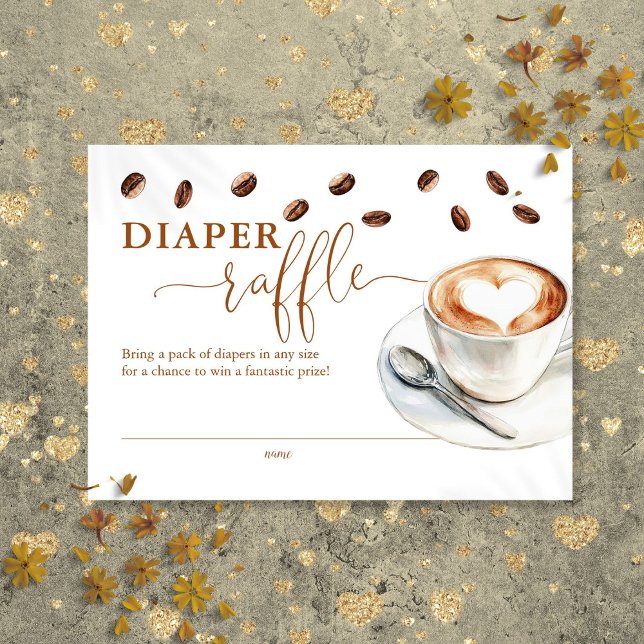 Diaper Raffle Coffee Bean Baby Shower Begleitkarte (Diaper Raffle Coffee Bean Baby Shower Enclosure Card)