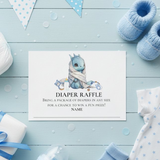 Diaper Raffle Dragon Baby Dusche Einladung (Von Creator hochgeladen)