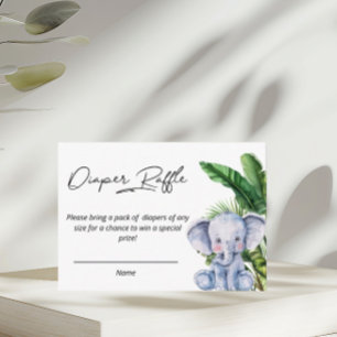 Diaper Raffle Elephant Dschungel Begleitkarte