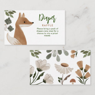 Diaper Raffle Enclosure Card Boho Woodland Fox Begleitkarte