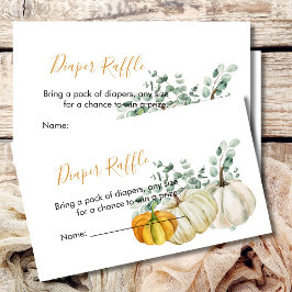 Diaper Raffle Fall Pumpkin Orange Greenerie Begleitkarte