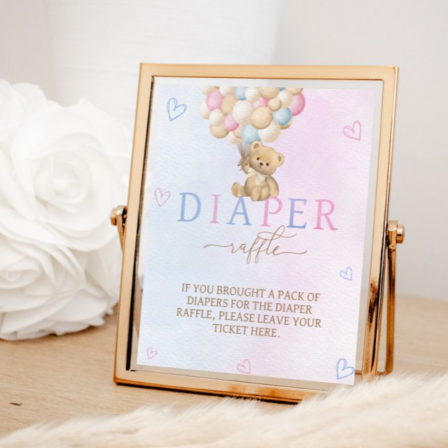 Diaper Raffle Game Sign Gender Reveal Baby Shower Poster (Von Creator hochgeladen)