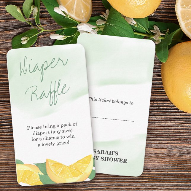 Diaper Raffle Gedicht Citrus Lemon Neutral Begleitkarte (Von Creator hochgeladen)
