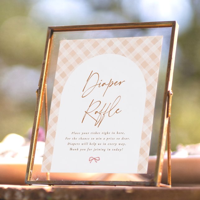 Diaper Raffle Gingham Süsse Pie Baby Duschzeichen Poster (Von Creator hochgeladen)