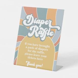 Diaper Raffle Groovy Retro Sunshine Sockelschild