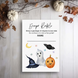 Diaper Raffle Halloween Ghost Boo Wasserfarbe Begleitkarte