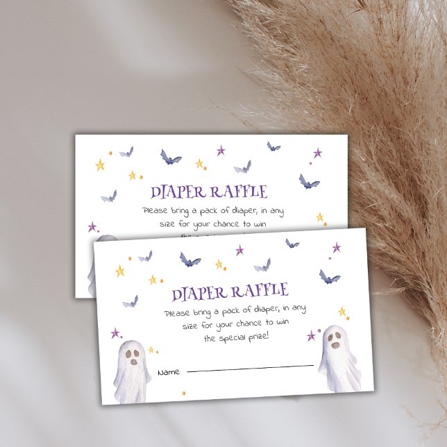 Diaper Raffle Halloween Kinderdusche Begleitkarte (Diaper Raffle Halloween Baby Shower Enclosure Card)