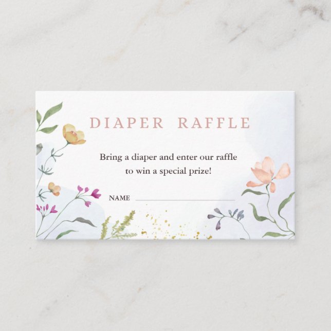 Diaper Raffle Insert Card for Baby Shower (Vorderseite)